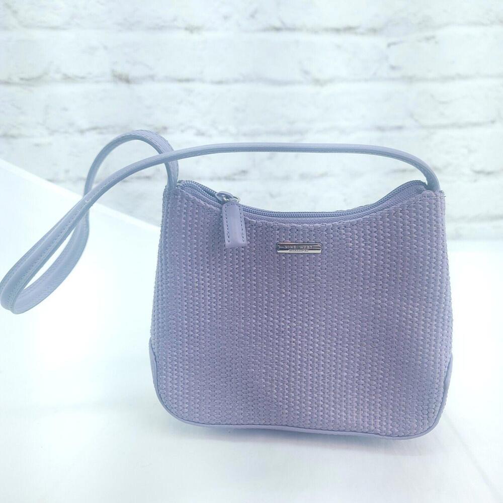 Nine West Women's Lavender Coated Woven Mini Bag Zip Closure Vintage